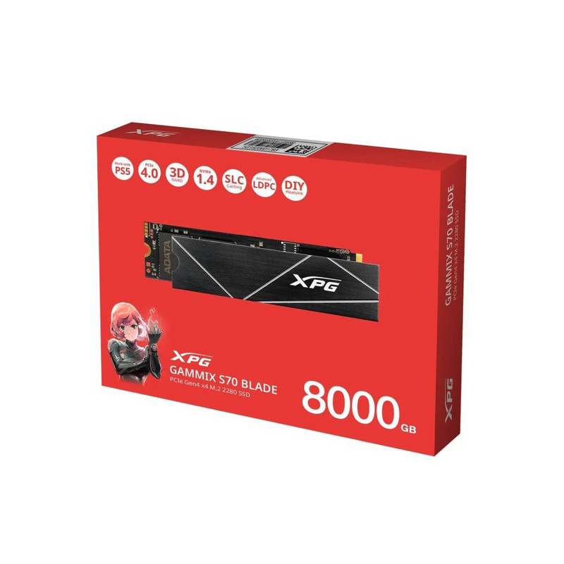 Adata XPG Gammix S70 Blade 8000GB M.2 Internal SSD - مساحة تخزين